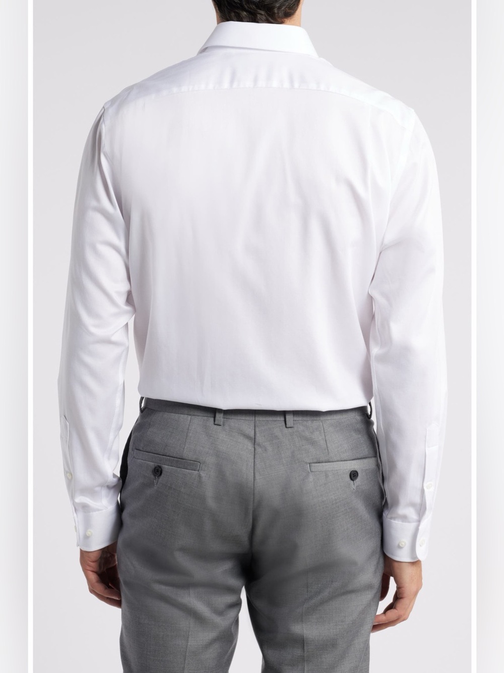 Nordstrom Traditional Fit Solid Herringbone Dress Shirt White 16 32/33 EUC - Picture 3 of 8